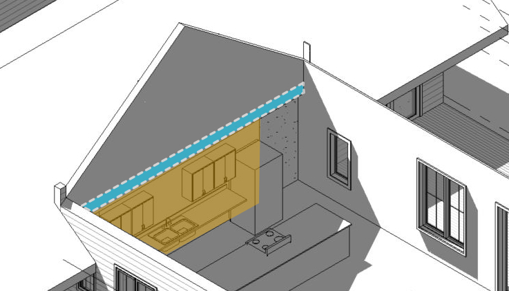 permaculture home sketch for framing of wall for storm shelter and roof